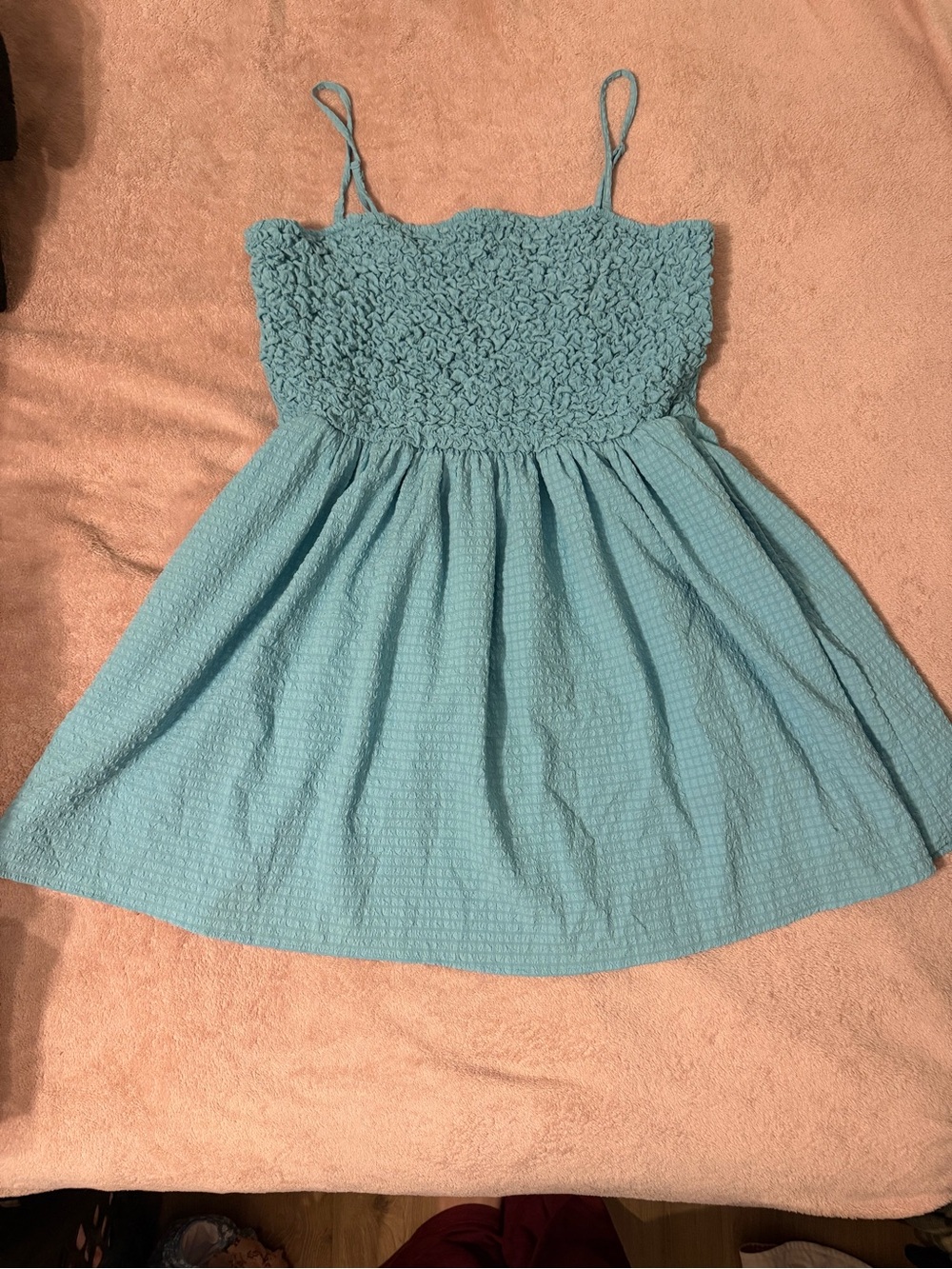 American Eagle Outfitters Light Blue Smocked Dress with Spaghetti Straps
